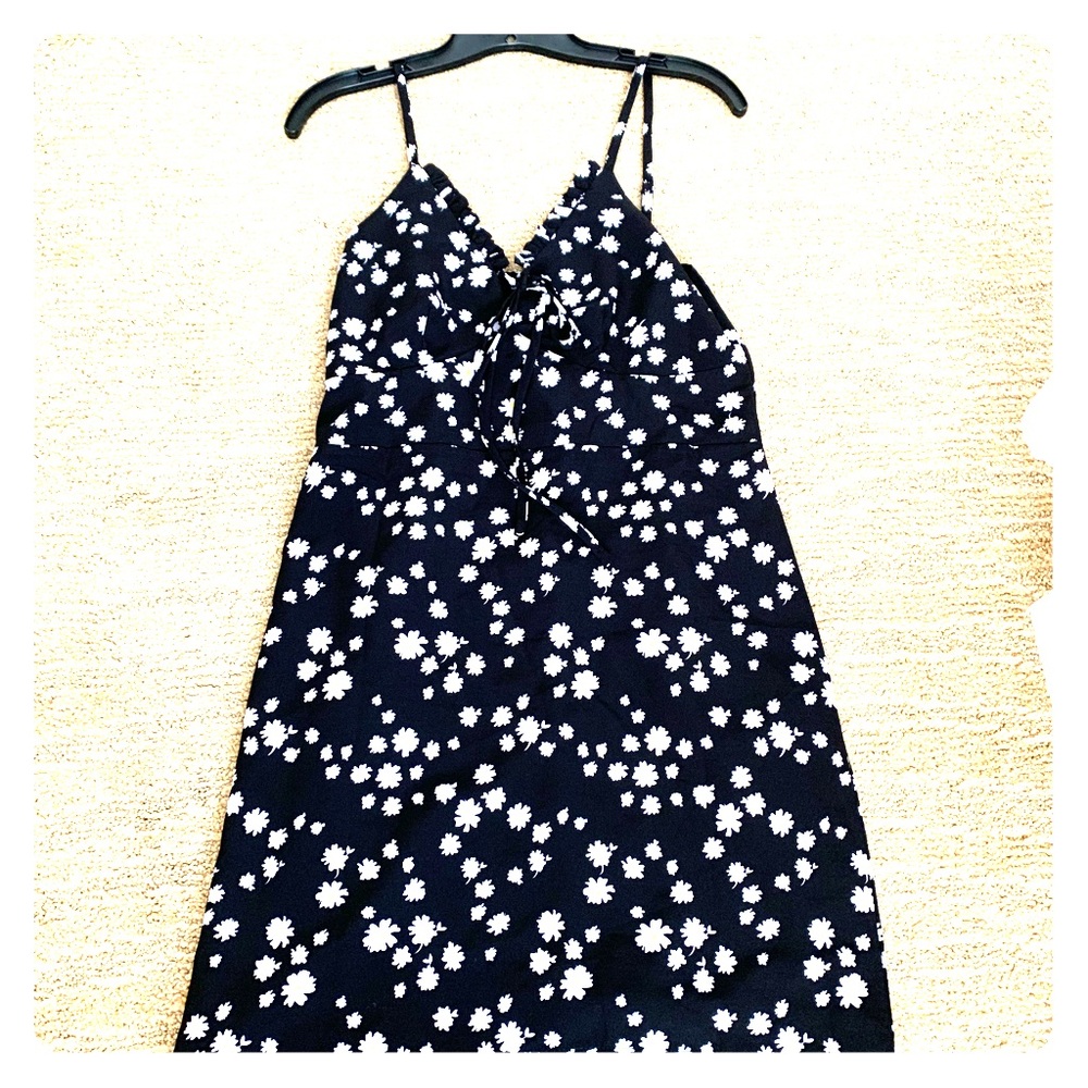 Tie Front Ditsy Floral Cami Dress